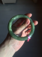 Load image into Gallery viewer, 57.4mm 100% natural certified dark green/gray Hetian nephrite jade bangle HF69-6454
