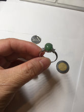 Load image into Gallery viewer, 100% natural type A sunny green four-prong jadeite jade ring PA81
