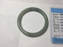 Load image into Gallery viewer, 57mm Certified type A 100% Natural  light green gray round cut Jadeite bangle PD39-9585
