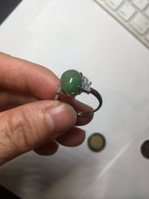 Load image into Gallery viewer, 100% natural type A sunny green four-prong jadeite jade ring PA81
