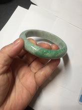 Load image into Gallery viewer, 56.5mm certified Type A 100% Natural sunny green/white Jadeite Jade bangle BS34-4429
