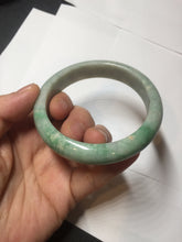 Load image into Gallery viewer, 56.5mm certified Type A 100% Natural sunny green/white Jadeite Jade bangle BS34-4429
