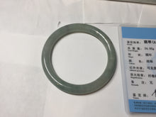 Load image into Gallery viewer, 55.8mm Certified type A 100% Natural  light green gray round cut Jadeite bangle PD40-9581

