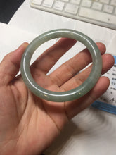 Load image into Gallery viewer, 55.8mm Certified type A 100% Natural  light green gray round cut Jadeite bangle PD40-9581
