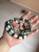 Load image into Gallery viewer, Size 58-64mm 100% natural type A dark green/yellow/brown jadeite jade beads bracelet S69
