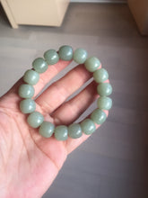 Load image into Gallery viewer, 12x10.7mm 100% Natural light green/yellow vintage style nephrite Hetian Jade bead bracelet HE98
