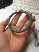 Load image into Gallery viewer, 57mm Certified Type A 100% Natural dark green/blue/gray Guatemala slim round cut Jadeite bangle PA83-1024
