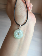 Load image into Gallery viewer, 15-17mm Type A 100% Natural icy watery light green yellow white clear Jadeite Jade Safety Guardian Button donut Pendant group AF97
