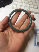 Load image into Gallery viewer, 57mm Certified Type A 100% Natural dark green/blue/gray Guatemala slim round cut Jadeite bangle PA83-1024
