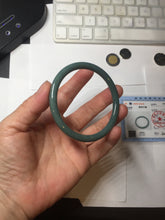 Load image into Gallery viewer, 57mm Certified Type A 100% Natural dark green/blue/gray Guatemala slim round cut Jadeite bangle PA84-1030
