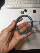 Load image into Gallery viewer, 57mm Certified Type A 100% Natural dark green/blue/gray Guatemala slim round cut Jadeite bangle PA84-1030

