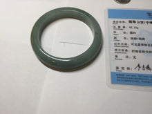 Load image into Gallery viewer, 53.2mm certified type A 100% Natural dark green/gray/yellow Jadeite Jade bangle AF96-7577
