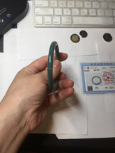 Load image into Gallery viewer, 57mm Certified Type A 100% Natural dark green/blue/gray Guatemala slim round cut Jadeite bangle PA84-1030
