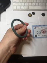 Load image into Gallery viewer, 57mm Certified Type A 100% Natural dark green/blue/gray Guatemala slim round cut Jadeite bangle PA84-1030
