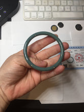 Load image into Gallery viewer, 57mm Certified Type A 100% Natural dark green/blue/gray Guatemala slim round cut Jadeite bangle PA84-1030
