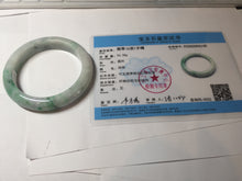 Load image into Gallery viewer, 54.6mm certified Type A 100% Natural sunny green white purple Jadeite Jade bangle BQ46-4148
