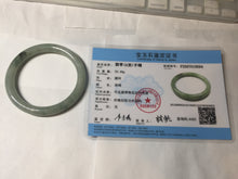 Load image into Gallery viewer, 54.5mm Certified type A 100% Natural  light green gray round cut Jadeite bangle PD42-9594
