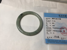Load image into Gallery viewer, 54.5mm Certified type A 100% Natural  light green gray round cut Jadeite bangle PD42-9594
