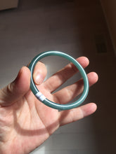 Load image into Gallery viewer, 59.3mm Certified Type A 100% Natural dark green/blue/gray Guatemala slim round cut Jadeite bangle BP192-2456
