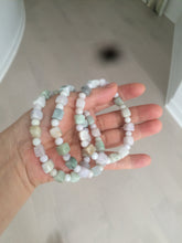 Load image into Gallery viewer, 100% natural type A  green/purple/brown/yellow jadeite jade beads bracelet AQ76
