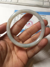Load image into Gallery viewer, 56mm Certified Type A 100% Natural light green purple slim round cut Jadeite bangle PB175-9123
