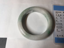 Load image into Gallery viewer, 54.5mm Certified 100% natural Type A sunny green/white chubby jadeite jade bangle BK96-0319
