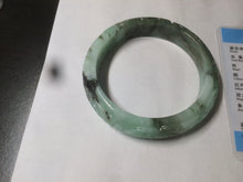 Load image into Gallery viewer, 62.8mm Certified Type A 100% Natural sunny green/brown/black vintage style with carved flowers Jadeite Jade bangle AY30-7564
