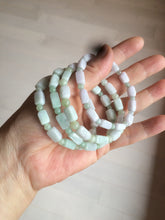 Load image into Gallery viewer, 100% natural type A icy green/purple jadeite jade beads bracelet AQ83
