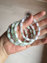Load image into Gallery viewer, 100% natural type A icy green/purple jadeite jade beads bracelet AQ83
