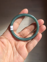 Load image into Gallery viewer, 51.5mm Certified Type A 100% Natural dark green/blue/gray Guatemala slim round cut oval Jadeite bangle BP190-2467
