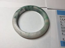 Load image into Gallery viewer, 59.7mm certified Type A 100% Natural sunny green white purple Jadeite Jade bangle BQ47-4134
