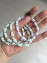 Load image into Gallery viewer, 100% natural type A icy green/purple jadeite jade beads bracelet AQ83
