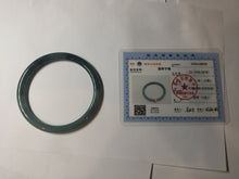 Load image into Gallery viewer, 58.5mm Certified Type A 100% Natural dark green/blue/gray with Guatemala slim flat round cut Jadeite bangle BG200-8830
