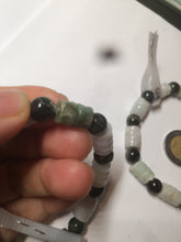 Load image into Gallery viewer, Size 58-64mm 100% natural type A dark green/yellow/brown jadeite jade beads bracelet S69
