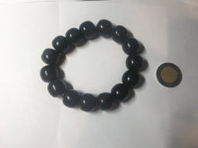 Load image into Gallery viewer, 100% Natural 14x12.5mm dark green/black/brown vintage style nephrite Hetian Jade bead bracelet HE97
