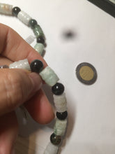 Load image into Gallery viewer, Size 58-64mm 100% natural type A dark green/yellow/brown jadeite jade beads bracelet S69
