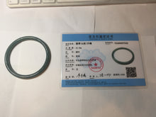 Load image into Gallery viewer, 57mm Certified Type A 100% Natural icy watery deep sea dark green/blue/gray/black Guatemala slim round cut Jadeite bangle PC80-7042

