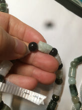 Load image into Gallery viewer, Size 58-64mm 100% natural type A dark green/yellow/brown jadeite jade beads bracelet S69
