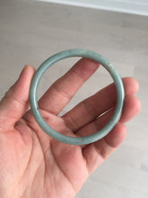 Load image into Gallery viewer, 55.2mm Type A 100% Natural green/blue/gray with brown flying dandelions slime round cut Jadeite Jade bangle BP134-4635
