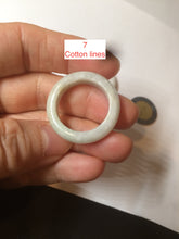 Load image into Gallery viewer, 19.2mm/size 9 1/4 100% natural type A green/white jadeite jade band ring G105- 9 1/4
