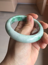 Load image into Gallery viewer, 55.7mm certified type A 100% Natural sunny green Jadeite Jade bangle B114-8228
