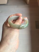 Load image into Gallery viewer, 52.7mm Type A 100% Natural icy sunny green/gray/black/brown Jadeite Jade bangle AT49
