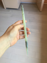 Load image into Gallery viewer, 23cm 100% Natural light green black (绿水墨) Xiu Jade Serpentine square style hairpin AW16
