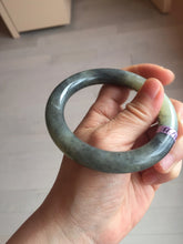 Load image into Gallery viewer, 56mm Certified 100% Natural black/gray sesame paste 芝麻糊 青花 round cut nephrite Jade bangle HHE106-5498
