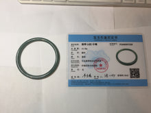 Load image into Gallery viewer, 57mm Certified Type A 100% Natural icy watery deep sea dark green/blue/gray/black Guatemala slim round cut Jadeite bangle PC81-7028
