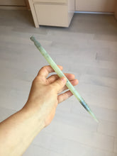 Load image into Gallery viewer, 23cm 100% Natural light green black (绿水墨) Xiu Jade Serpentine square style hairpin AW16

