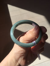 Load image into Gallery viewer, 60.9mm Certified Type A 100% Natural deep sea dark green/blue/gray/black Guatemala Jadeite bangle PB115-6428
