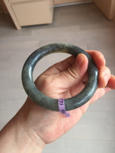 Load image into Gallery viewer, 56mm Certified 100% Natural black/gray sesame paste 芝麻糊 青花 round cut nephrite Jade bangle HHE106-5498
