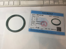 Load image into Gallery viewer, 55.5mm Certified Type A 100% Natural icy watery deep sea dark green/blue/gray/black Guatemala slim round cut Jadeite bangle PC82-7053
