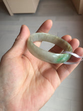 Load image into Gallery viewer, 52.7mm Type A 100% Natural icy sunny green/gray/black/brown Jadeite Jade bangle AT49
